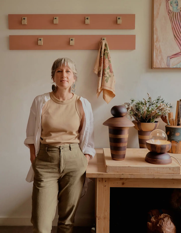 artist belinda wiltshire in her pottery studio