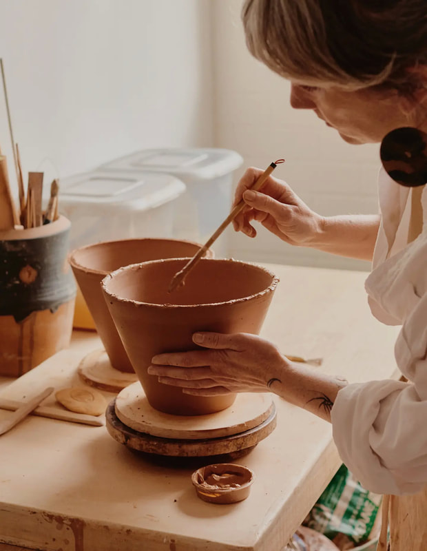 ceramic artwork being made in the pottery studio of belinda wiltshire